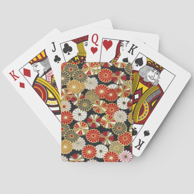 Falln Golden Chrysanthemums Playing Cards (Back)
