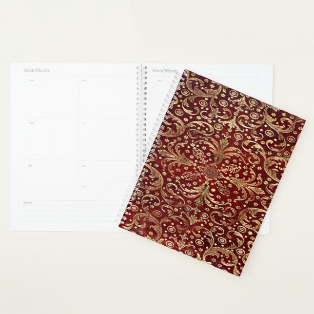 Falln Golden Swirled Red Planner (Display)