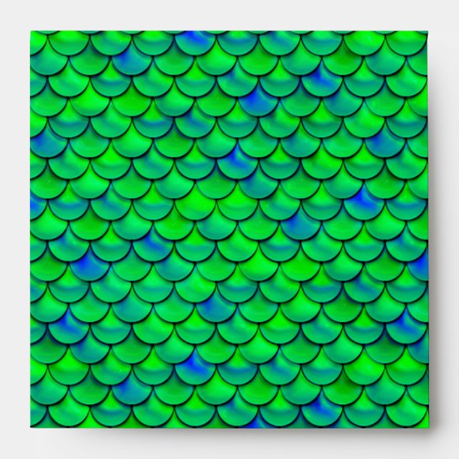 Falln Green Blue Scales Envelopes (Front)