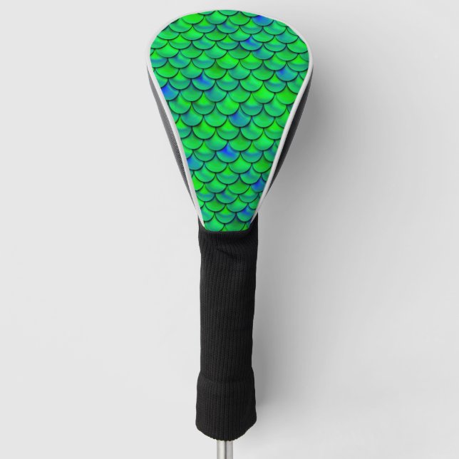 Falln Green Blue Scales Golf Head Cover (Front)