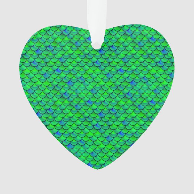 Falln Green Blue Scales Ornament (Front)
