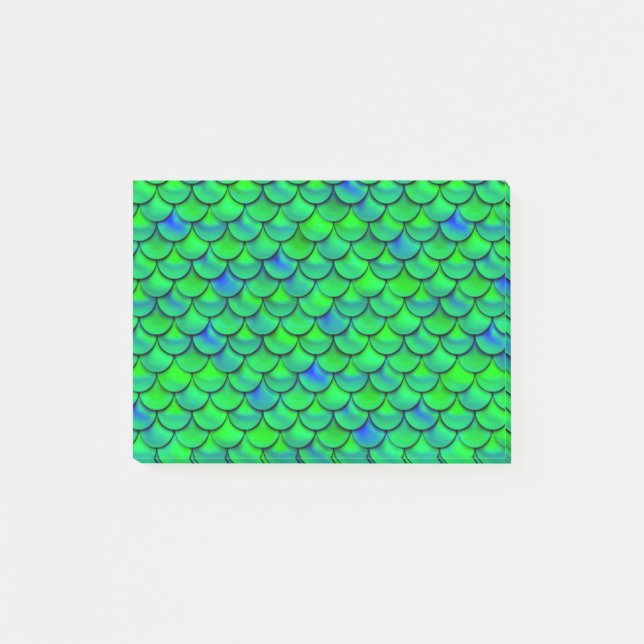 Falln Green Blue Scales Post-it Notes (Front)