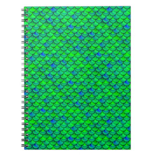 Falln Green Blue Scales Spiral Notebook