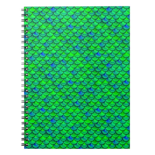 Falln Green Blue Scales Spiral Notebook (Front)