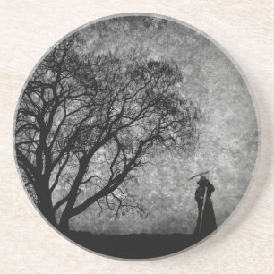 Falln Grim Reaper Original Art Boundaries Between Coaster