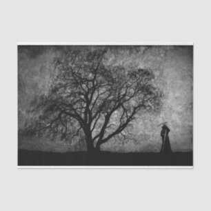 Falln Grim Reaper Original Art Boundaries Between Tissue Paper