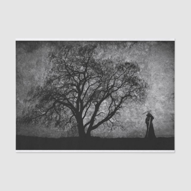 Falln Grim Reaper Original Art Boundaries Between Tissue Paper (Front)