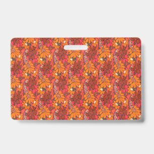 Falln Groovy Flowers ID Badge