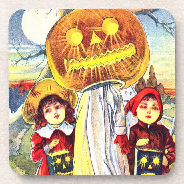 Falln Halloween Pumpkin Ghost  Coaster (Front)