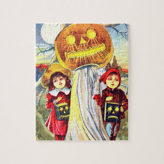 Falln Halloween Pumpkin Ghost Jigsaw Puzzle (Vertical)