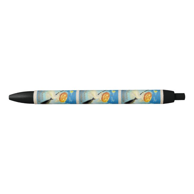 Falln Happy Halloween Pumpkin Witch Black Ink Pen (Front)
