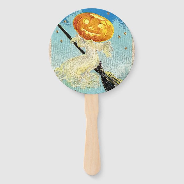 Falln Happy Halloween Pumpkin Witch Hand Fan (Front)