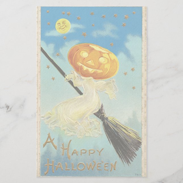 Falln Happy Halloween Pumpkin Witch Stationery (Front)