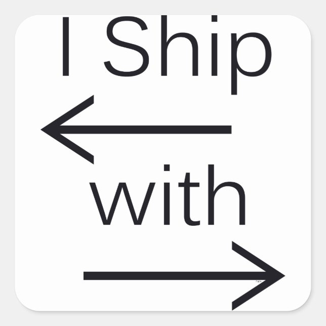 Falln I Ship It (You Choose Background Colour!) Square Sticker (Front)