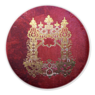 Falln Ink Stained Crimson Ceramic Knob