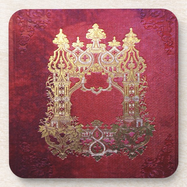 Falln Ink Stained Crimson Coaster (Front)