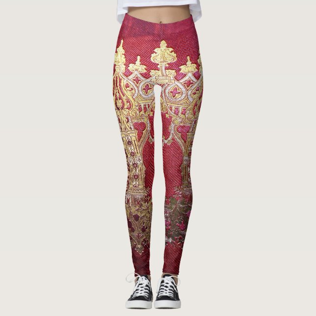 Falln Ink Stained Crimson Leggings (Front)