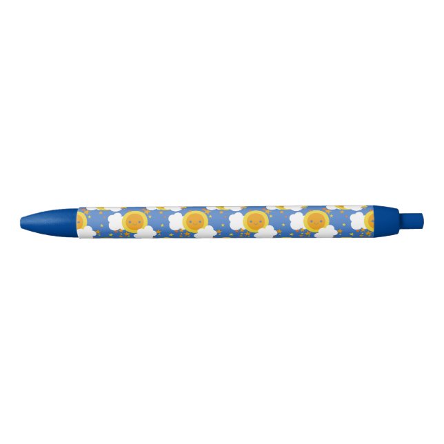 Falln Kawaii Moon, Stars, Sunshine Black Ink Pen (Front)
