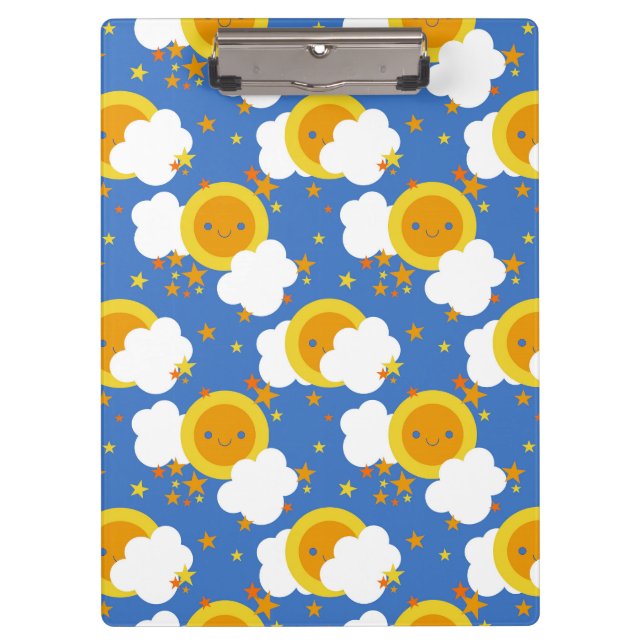 Falln Kawaii Moon, Stars, Sunshine Clipboard (Front)