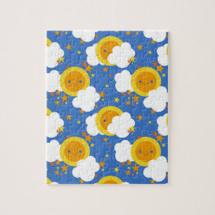 Falln Kawaii Moon, Stars, Sunshine Jigsaw Puzzle