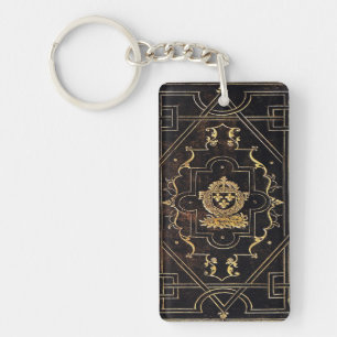 Falln Leather and Gold Key Ring