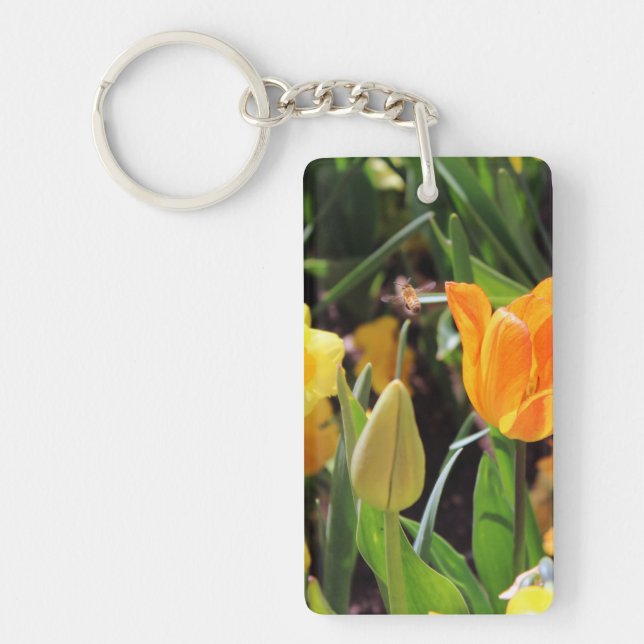 Falln Little Bee in Flight Key Ring (Front)