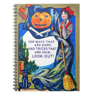 Falln Look Out Halloween Time Spiral Notebook