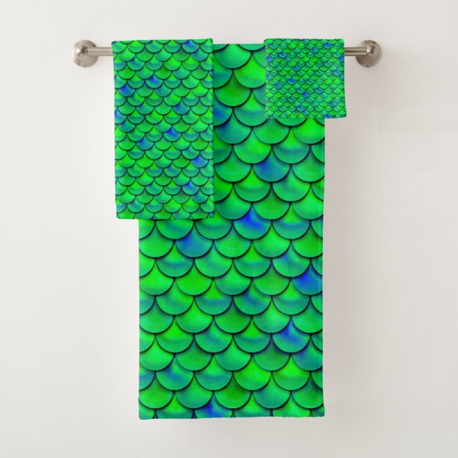 Falln Mermaid Scales Bath Towel Set (Insitu)