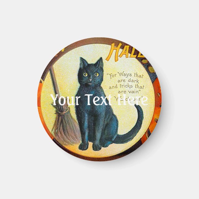 Falln Merry Halloween Cat Magnet (Front)