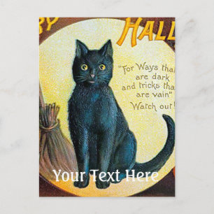 Falln Merry Halloween Cat Postcard