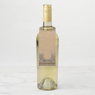 Falln Old Sepia Knotwork Paper Bottle Tag