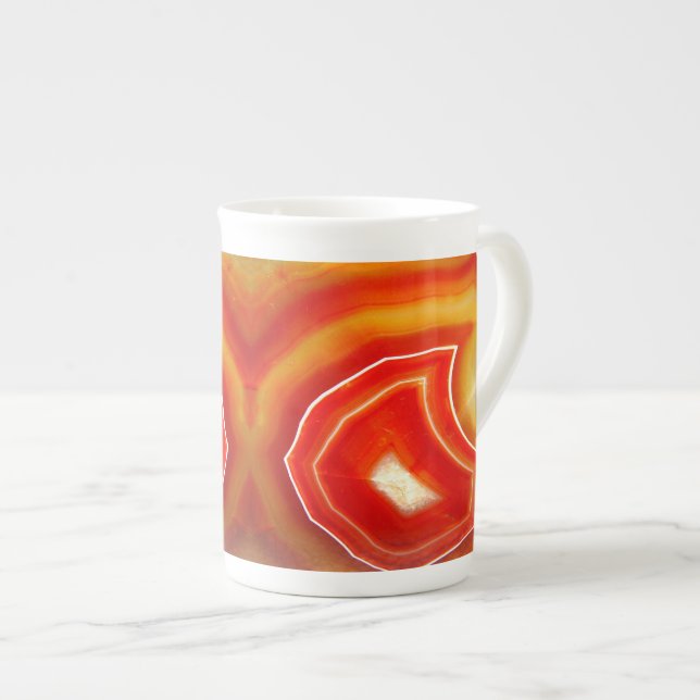 Falln Orange Agate Bone China Mug (Front Right)