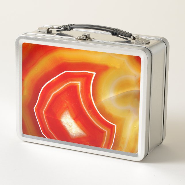 Falln Orange Agate Metal Lunch Box (Front)