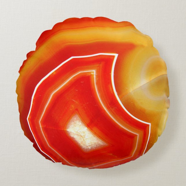 Falln Orange Agate Round Cushion (Front)