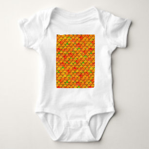 Falln Orange and Green Scales Baby Bodysuit