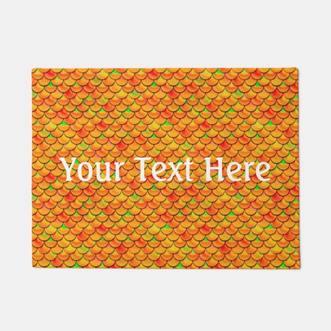 Falln Orange and Green Scales Doormat (Front)