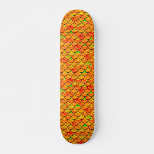 Falln Orange and Green Scales Skateboard