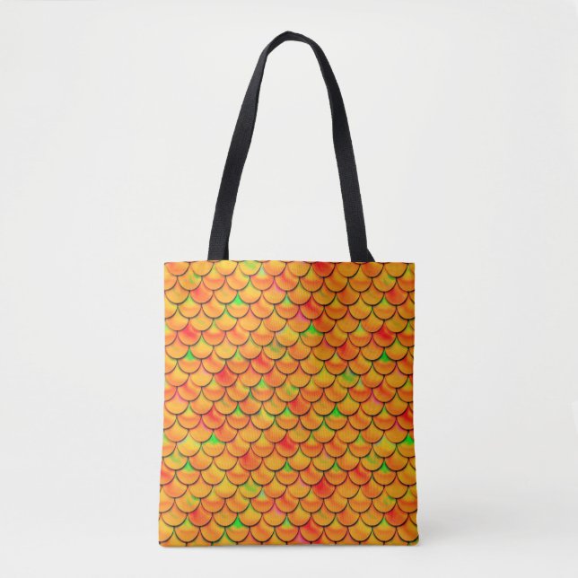 Falln Orange and Green Scales Tote Bag (Front)