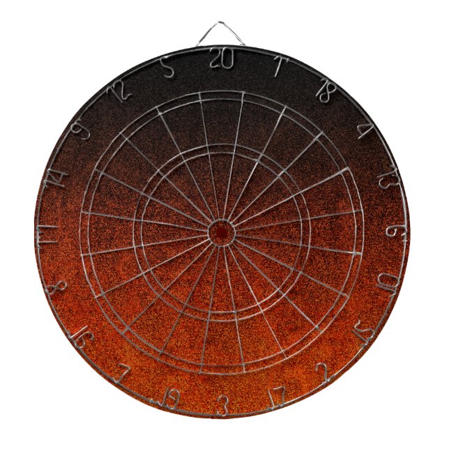 Falln Orange & Black Glitter Gradient Dartboard (Front)