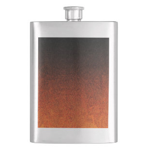 Falln Orange & Black Glitter Gradient Hip Flask
