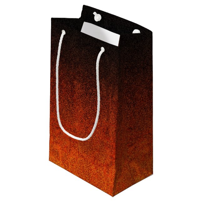 Falln Orange & Black Glitter Gradient Small Gift Bag (Front Angled)