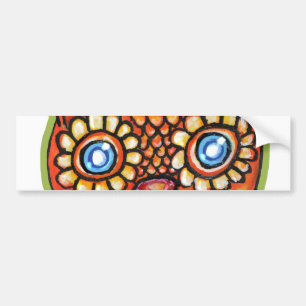 Falln Orange Owl Vintage Halloweenies Bumper Sticker