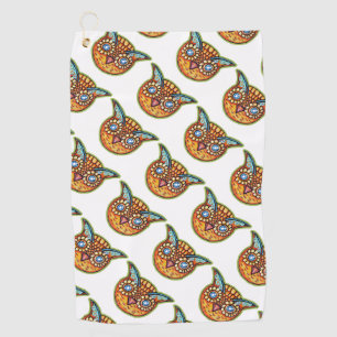 Falln Orange Owl Vintage Halloweenies Golf Towel