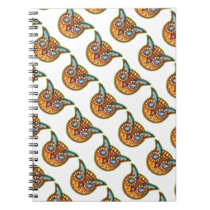 Falln Orange Owl Vintage Halloweenies Notebook