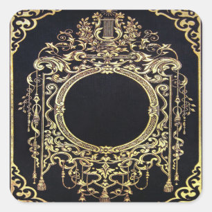 Falln Ornate Gold Frame (Perfect for a Monogram!) Square Sticker