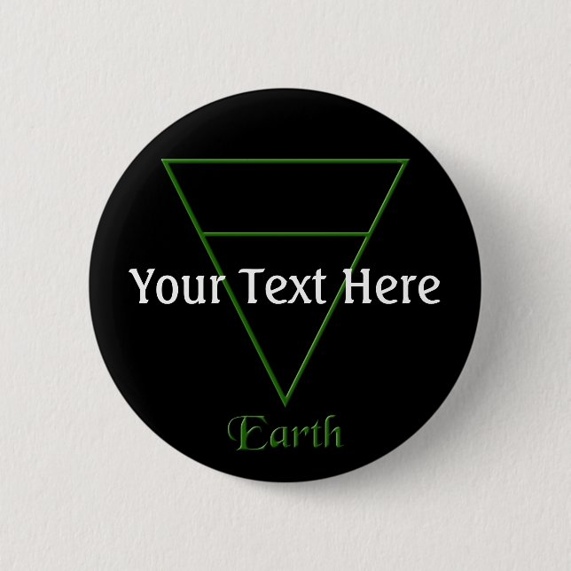 Falln Pagan Earth Element Symbol 6 Cm Round Badge (Front)