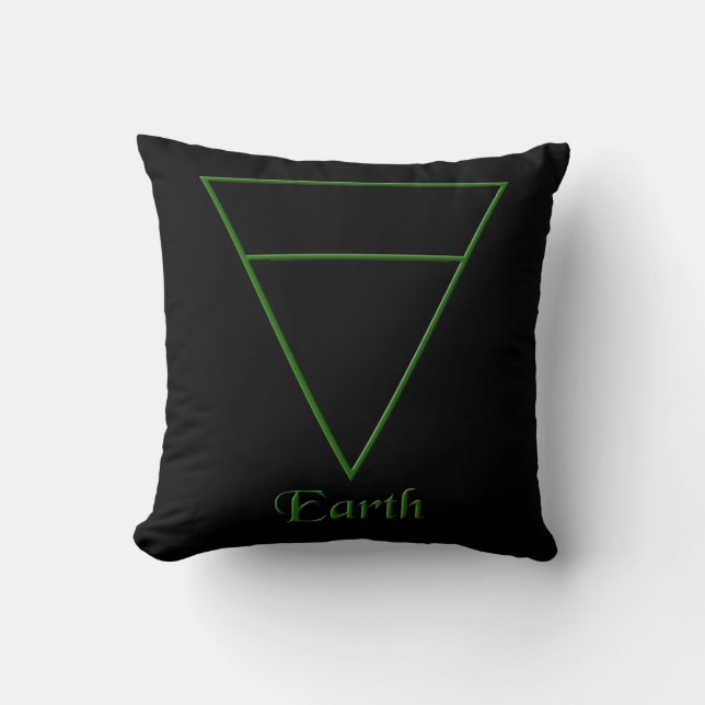 Falln Pagan Earth Element Symbol Cushion (Front)