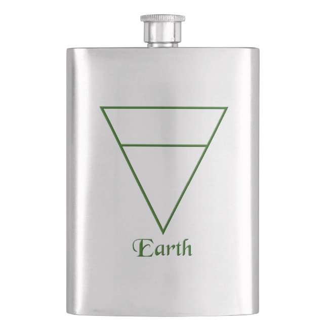 Falln Pagan Earth Element Symbol Hip Flask (Front)