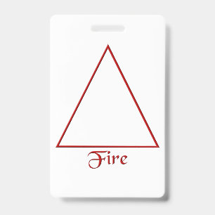 Falln Pagan Fire Element Symbol ID Badge
