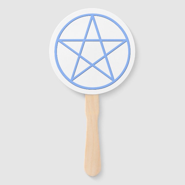 Falln Pagan Pentacle Symbol Hand Fan (Front)